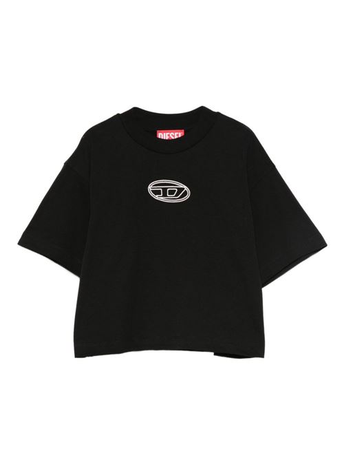T-shirt bambina Diesel nera a manica corta DIESEL KIDS | J0242800YI9K900